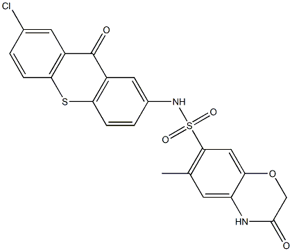 N-(7-chloro-9-oxothioxanthen-2-yl)-6-methyl-3-oxo-4H-1,4-benzoxazine-7-sulfonamide