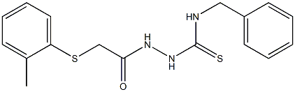 1-benzyl-3-[[2-(2-methylphenyl)sulfanylacetyl]amino]thiourea,,结构式