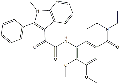 N,N-diethyl-3,4-dimethoxy-5-[[2-(1-methyl-2-phenylindol-3-yl)-2-oxoacetyl]amino]benzamide Structure