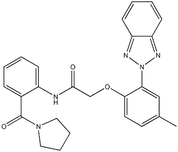 2-[2-(benzotriazol-2-yl)-4-methylphenoxy]-N-[2-(pyrrolidine-1-carbonyl)phenyl]acetamide Structure
