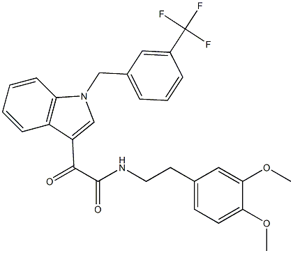 N-[2-(3,4-dimethoxyphenyl)ethyl]-2-oxo-2-[1-[[3-(trifluoromethyl)phenyl]methyl]indol-3-yl]acetamide 化学構造式
