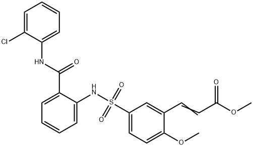 methyl (E)-3-[5-[[2-[(2-chlorophenyl)carbamoyl]phenyl]sulfamoyl]-2-methoxyphenyl]prop-2-enoate 化学構造式