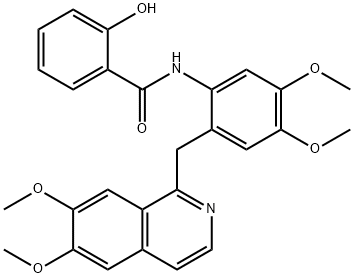 N-[2-[(6,7-dimethoxyisoquinolin-1-yl)methyl]-4,5-dimethoxyphenyl]-2-hydroxybenzamide,1003155-95-0,结构式