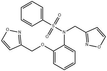 N-[2-(1,2-oxazol-3-ylmethoxy)phenyl]-N-(1,2-oxazol-3-ylmethyl)benzenesulfonamide Struktur