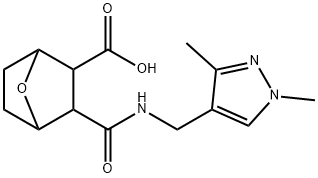 2-[(1,3-dimethylpyrazol-4-yl)methylcarbamoyl]-7-oxabicyclo[2.2.1]heptane-3-carboxylic acid Structure