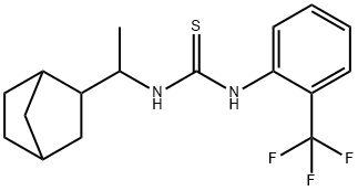 1-[1-(3-bicyclo[2.2.1]heptanyl)ethyl]-3-[2-(trifluoromethyl)phenyl]thiourea 化学構造式