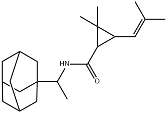 N-[1-(1-adamantyl)ethyl]-2,2-dimethyl-3-(2-methylprop-1-enyl)cyclopropane-1-carboxamide 结构式