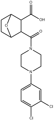 2-[4-(3,4-dichlorophenyl)piperazine-1-carbonyl]-7-oxabicyclo[2.2.1]heptane-3-carboxylic acid Structure