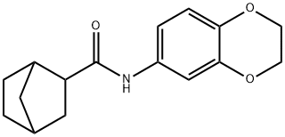 N-(2,3-dihydro-1,4-benzodioxin-6-yl)bicyclo[2.2.1]heptane-3-carboxamide 化学構造式