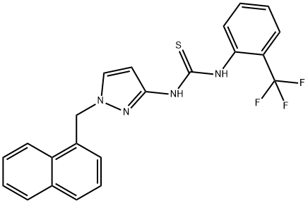 1-[1-(naphthalen-1-ylmethyl)pyrazol-3-yl]-3-[2-(trifluoromethyl)phenyl]thiourea Struktur