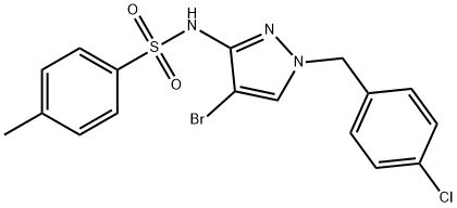 N-[4-bromo-1-[(4-chlorophenyl)methyl]pyrazol-3-yl]-4-methylbenzenesulfonamide Structure