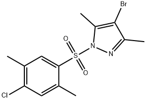 4-bromo-1-(4-chloro-2,5-dimethylphenyl)sulfonyl-3,5-dimethylpyrazole 化学構造式