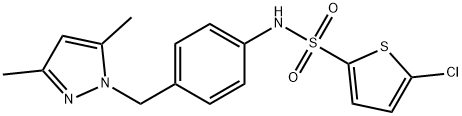 5-chloro-N-[4-[(3,5-dimethylpyrazol-1-yl)methyl]phenyl]thiophene-2-sulfonamide Struktur