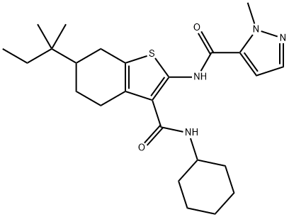 1005916-13-1 N-[3-(cyclohexylcarbamoyl)-6-(2-methylbutan-2-yl)-4,5,6,7-tetrahydro-1-benzothiophen-2-yl]-2-methylpyrazole-3-carboxamide