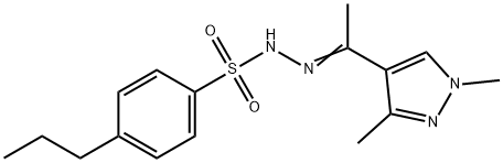 N-[(E)-1-(1,3-dimethylpyrazol-4-yl)ethylideneamino]-4-propylbenzenesulfonamide Struktur