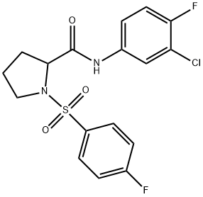 N-(3-chloro-4-fluorophenyl)-1-(4-fluorophenyl)sulfonylpyrrolidine-2-carboxamide Structure