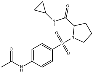 1-(4-acetamidophenyl)sulfonyl-N-cyclopropylpyrrolidine-2-carboxamide Structure