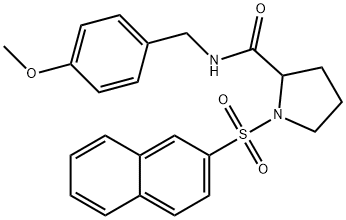 N-[(4-methoxyphenyl)methyl]-1-naphthalen-2-ylsulfonylpyrrolidine-2-carboxamide Structure