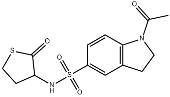 1-acetyl-N-(2-oxothiolan-3-yl)-2,3-dihydroindole-5-sulfonamide Struktur