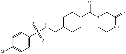 4-chloro-N-[[4-(3-oxopiperazine-1-carbonyl)cyclohexyl]methyl]benzenesulfonamide Structure