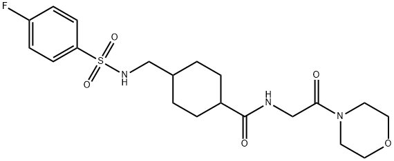 4-[[(4-fluorophenyl)sulfonylamino]methyl]-N-(2-morpholin-4-yl-2-oxoethyl)cyclohexane-1-carboxamide,1014412-23-7,结构式