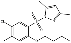 1-(2-butoxy-5-chloro-4-methylphenyl)sulfonyl-3,5-dimethylpyrazole Struktur