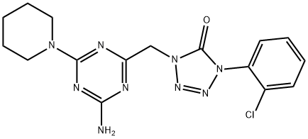 1-[(4-amino-6-piperidin-1-yl-1,3,5-triazin-2-yl)methyl]-4-(2-chlorophenyl)tetrazol-5-one,1020241-25-1,结构式