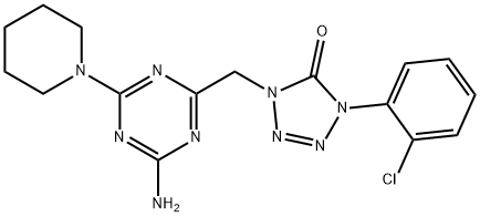 1-[(4-amino-6-piperidin-1-yl-1,3,5-triazin-2-yl)methyl]-4-(2-chlorophenyl)tetrazol-5-one 化学構造式