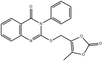 2-[(5-methyl-2-oxo-1,3-dioxol-4-yl)methylsulfanyl]-3-phenylquinazolin-4-one Struktur