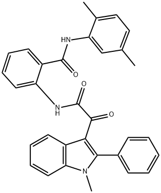 N-(2,5-dimethylphenyl)-2-[[2-(1-methyl-2-phenylindol-3-yl)-2-oxoacetyl]amino]benzamide Structure