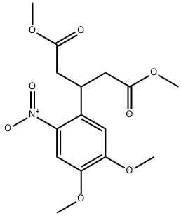 dimethyl 3-(4,5-dimethoxy-2-nitrophenyl)pentanedioate 化学構造式