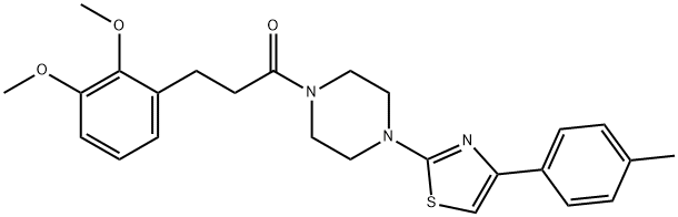 3-(2,3-dimethoxyphenyl)-1-[4-[4-(4-methylphenyl)-1,3-thiazol-2-yl]piperazin-1-yl]propan-1-one 结构式
