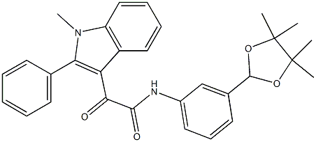 2-(1-methyl-2-phenylindol-3-yl)-2-oxo-N-[3-(4,4,5,5-tetramethyl-1,3-dioxolan-2-yl)phenyl]acetamide Struktur