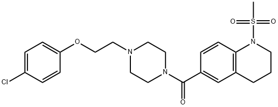 [4-[2-(4-chlorophenoxy)ethyl]piperazin-1-yl]-(1-methylsulfonyl-3,4-dihydro-2H-quinolin-6-yl)methanone Struktur
