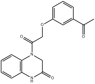 4-[2-(3-acetylphenoxy)acetyl]-1,3-dihydroquinoxalin-2-one Struktur