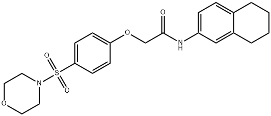 2-(4-morpholin-4-ylsulfonylphenoxy)-N-(5,6,7,8-tetrahydronaphthalen-2-yl)acetamide Struktur