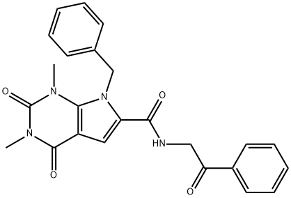 7-benzyl-1,3-dimethyl-2,4-dioxo-N-phenacylpyrrolo[2,3-d]pyrimidine-6-carboxamide,1021216-85-2,结构式