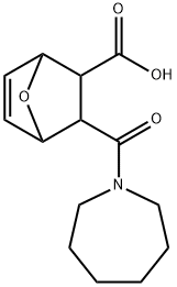 2-(azepane-1-carbonyl)-7-oxabicyclo[2.2.1]hept-5-ene-3-carboxylic acid 化学構造式