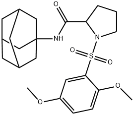 N-(1-adamantyl)-1-(2,5-dimethoxyphenyl)sulfonylpyrrolidine-2-carboxamide Struktur