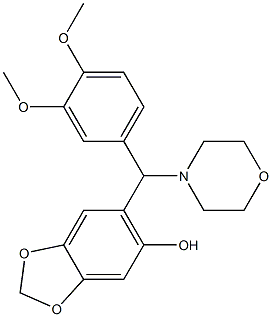 6-[(3,4-dimethoxyphenyl)-morpholin-4-ylmethyl]-1,3-benzodioxol-5-ol Struktur