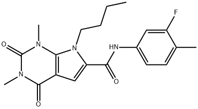 7-butyl-N-(3-fluoro-4-methylphenyl)-1,3-dimethyl-2,4-dioxopyrrolo[2,3-d]pyrimidine-6-carboxamide|