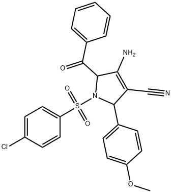 4-amino-5-benzoyl-1-(4-chlorophenyl)sulfonyl-2-(4-methoxyphenyl)-2,5-dihydropyrrole-3-carbonitrile Structure