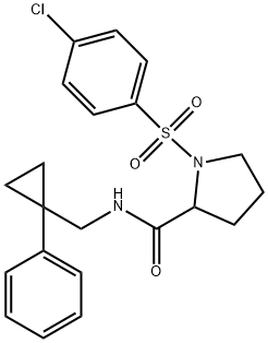 1-(4-chlorophenyl)sulfonyl-N-[(1-phenylcyclopropyl)methyl]pyrrolidine-2-carboxamide Structure