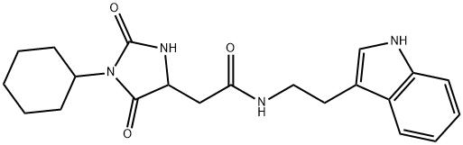 2-(1-cyclohexyl-2,5-dioxoimidazolidin-4-yl)-N-[2-(1H-indol-3-yl)ethyl]acetamide Structure