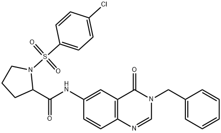 N-(3-benzyl-4-oxoquinazolin-6-yl)-1-(4-chlorophenyl)sulfonylpyrrolidine-2-carboxamide,1046045-92-4,结构式