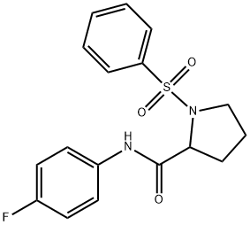 1-(benzenesulfonyl)-N-(4-fluorophenyl)pyrrolidine-2-carboxamide 化学構造式