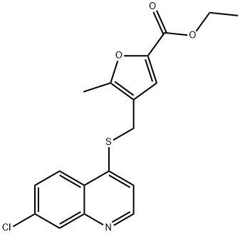 ethyl 4-[(7-chloroquinolin-4-yl)sulfanylmethyl]-5-methylfuran-2-carboxylate Structure