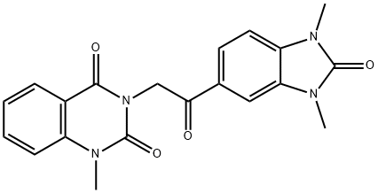3-[2-(1,3-dimethyl-2-oxobenzimidazol-5-yl)-2-oxoethyl]-1-methylquinazoline-2,4-dione 结构式
