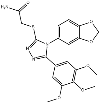 2-[[4-(1,3-benzodioxol-5-yl)-5-(3,4,5-trimethoxyphenyl)-1,2,4-triazol-3-yl]sulfanyl]acetamide Structure