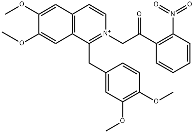 2-[1-[(3,4-dimethoxyphenyl)methyl]-6,7-dimethoxyisoquinolin-2-ium-2-yl]-1-(2-nitrophenyl)ethanone Structure